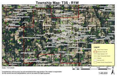 Wilsonville T3S R1W Township Map Preview 1