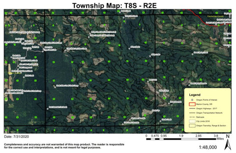 Big Green Mountain T8S R2E Township Map Preview 1