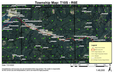 Idanha T10S R6E Township Map Preview 1