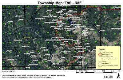 Olallie Lake T9S R8E Township Map Preview 1