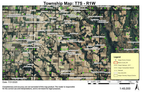 Silverton T7S R1W Township Map Preview 1