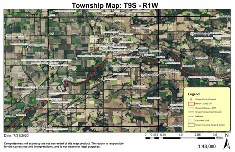 Stayton T9S R1W Township Map Preview 1