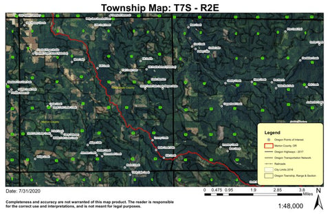 Crooked Finger Prairie T7S R2E Township Map Preview 1