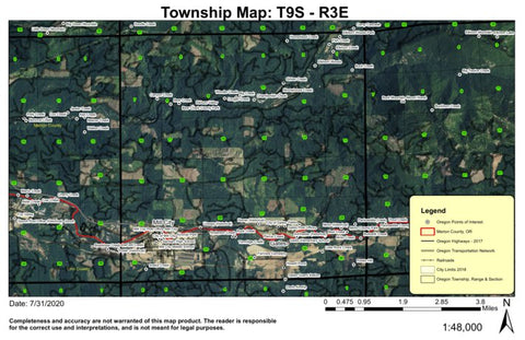 Mill City T9S R3E Township Map Preview 1