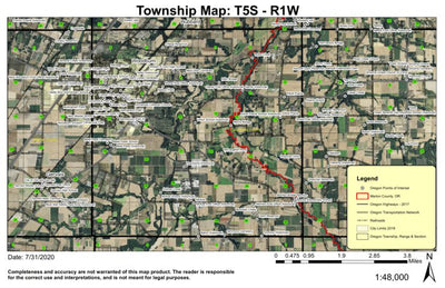 Woodburn T5S R1W Township Map Preview 1
