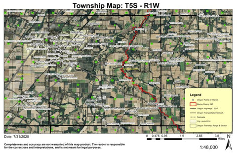 Woodburn T5S R1W Township Map Preview 1