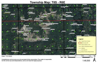 Big Slide Mountain T8S R6E Township Map Preview 1
