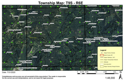 Deadhorse Mountain T9S R6E Township Map Preview 1