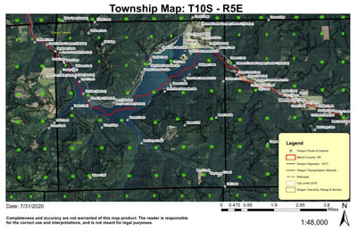 Detroit Lake T10S R5E Township Map Preview 1