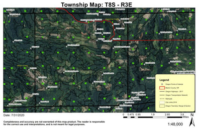 Lookout Mountain T8S R3E Township Map Preview 1
