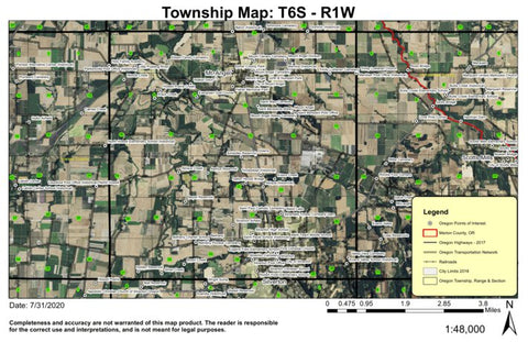 Mt. Angel T6S R1E Township Map Preview 1
