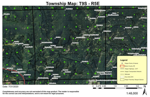 Sardine Mountain T9S R5E Township Map Preview 1