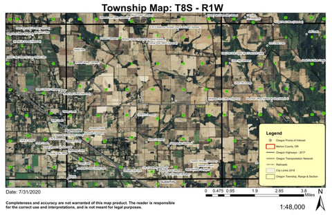 Sublimity T8S R1W Township Map Preview 1