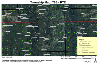 Hawk Mountain T8S R7E Township Map Preview 1