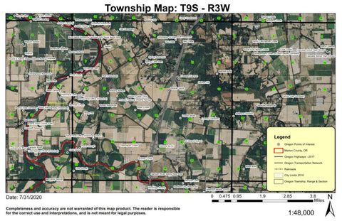 Looney Butte T9S R3W Township Map Preview 1