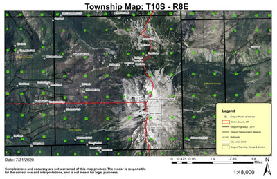 Mount Jefferson T10S R8E Township Map Preview 1