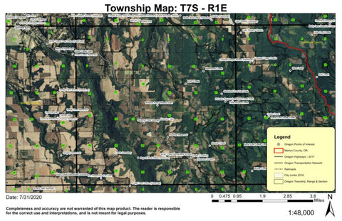 Silver Creek T7S R1E Township Map Preview 1