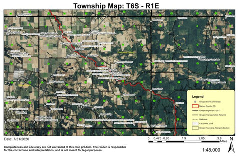Scott Mills T6S R1E Township Map Preview 1