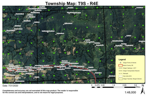Buck Mountain T9S R4E Township Map Preview 1