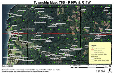 Lincon City T6S R10W & R11W Township Map Preview 1