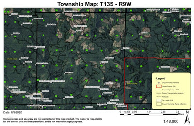 Fall Creek T13S R9W Township Map Preview 1