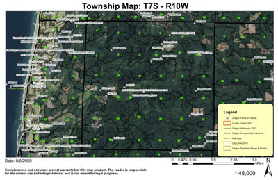 Lincon City T7S R10W Township Map Preview 1