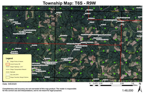 Little Salmon River T6S R9W Township Map Preview 1