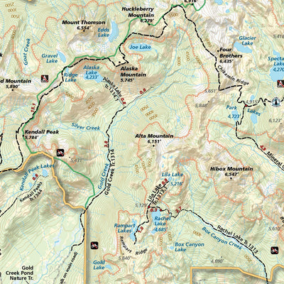 Alpine Lakes Wilderness, Washington Trail Map Preview 3