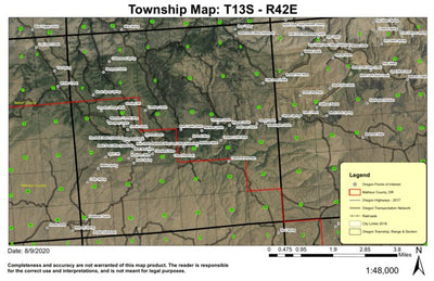 Spirit Hill T13S R42E Township Map Preview 1