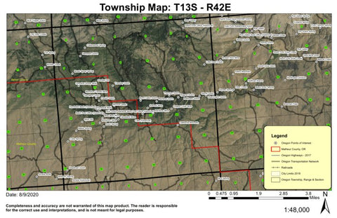 Spirit Hill T13S R42E Township Map Preview 1