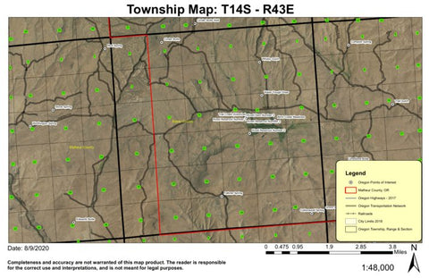 Kivett Reservoirs T14S R43E North Township Map Preview 1