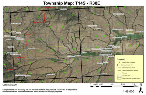 Eldorado Pass T14S R38E Township Map Preview 1