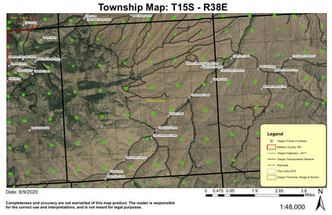 Cottonwood Creek T15S R38E Township Map Preview 1