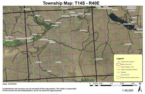 Saddle Butte T14S R40E Township Map Preview 1