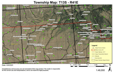 Malheur City T13S R41E Township Map Preview 1