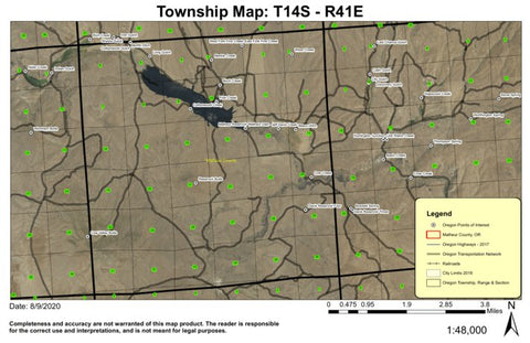 Malheur Reservoir T14S R41E West Township Map Preview 1