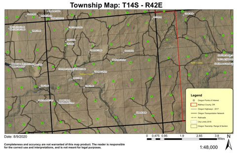 Huntington Junction T14S R42E Township Map Preview 1
