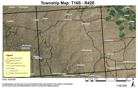 Poison Creek T16S R42E Township Map Preview 1