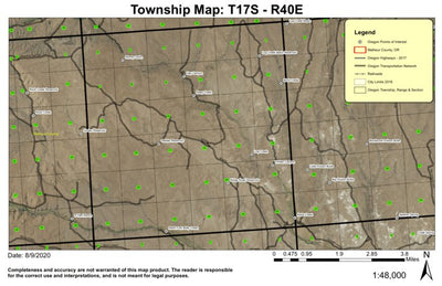 Deep Creek T17S R40E Township Map Preview 1