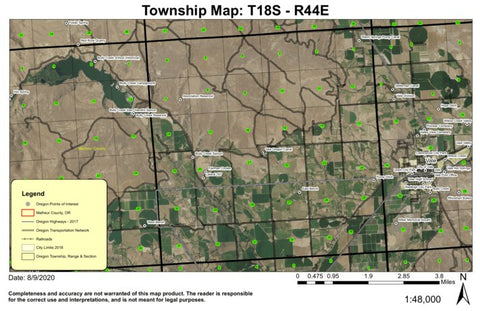 Bully Creek T18S R44E Township Map Preview 1
