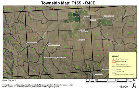 Bonita T15S R40E Township Map Preview 1