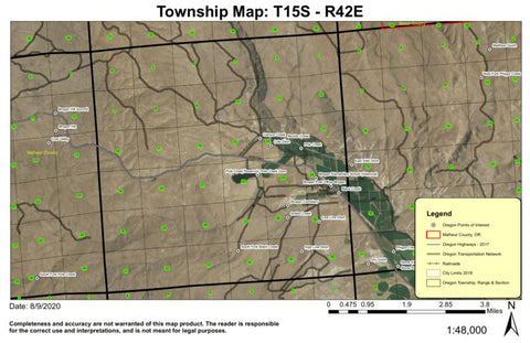 Pole Creek Reservoir T15S R42E Township Map Preview 1