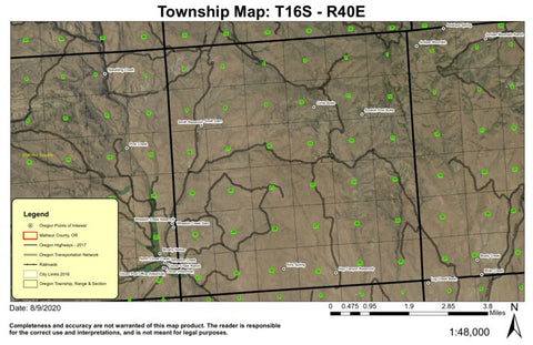 Circle Butte T16S R40E Township Map Preview 1