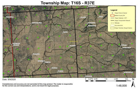 Ring Butte T16S R37E Township Map Preview 1