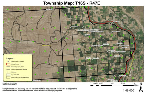 Mosquite T16S R47E Township Map Preview 1