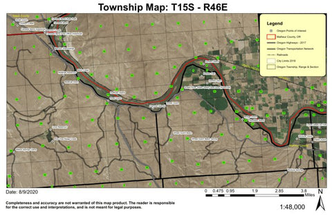 Wheel Gulch T15S R46E Township Map Preview 1