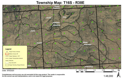 Dutch John T16S R38E Township Map Preview 1