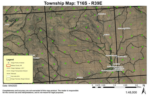 Clover T16S R39E Township Map Preview 1