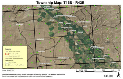 Jamieson T16S R43E Township Map Preview 1