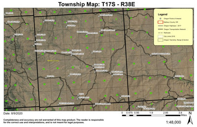 Steamboat Rock T17S R38E Township Map Preview 1